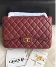 Сумка Large Classic Grained Calfskin Bag Maroon